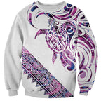 Mawhero Paua shell Kowhaiwhai Taniko Personalised Sweatshirt Turtle Tattoo Maori Tribal Style