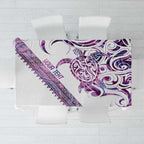 Mawhero Paua shell Kowhaiwhai Taniko Personalised Tablecloth Turtle Tattoo Maori Tribal Style