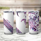 Mawhero Paua shell Kowhaiwhai Taniko Personalised Tumbler Cup Turtle Tattoo Maori Tribal Style