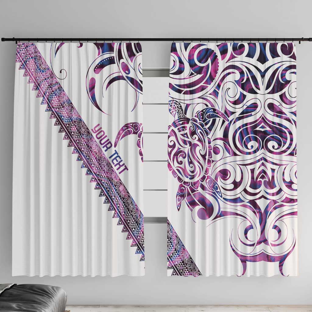 Mawhero Paua shell Kowhaiwhai Taniko Personalised Window Curtain Turtle Tattoo Maori Tribal Style