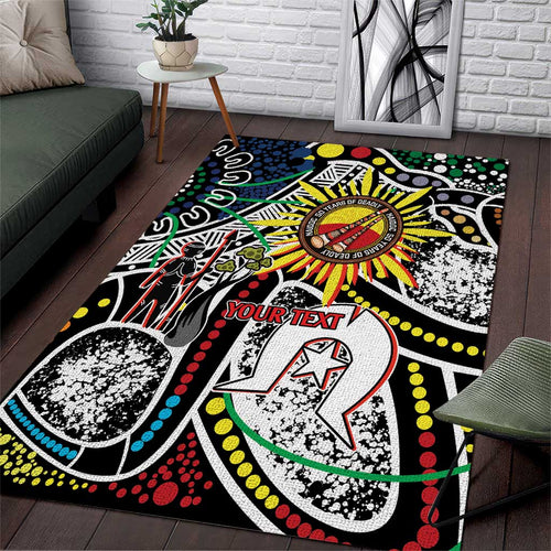 NAIDOC 50 Years of Deadly Personalised Area Rug Aboriginal Dot Art
