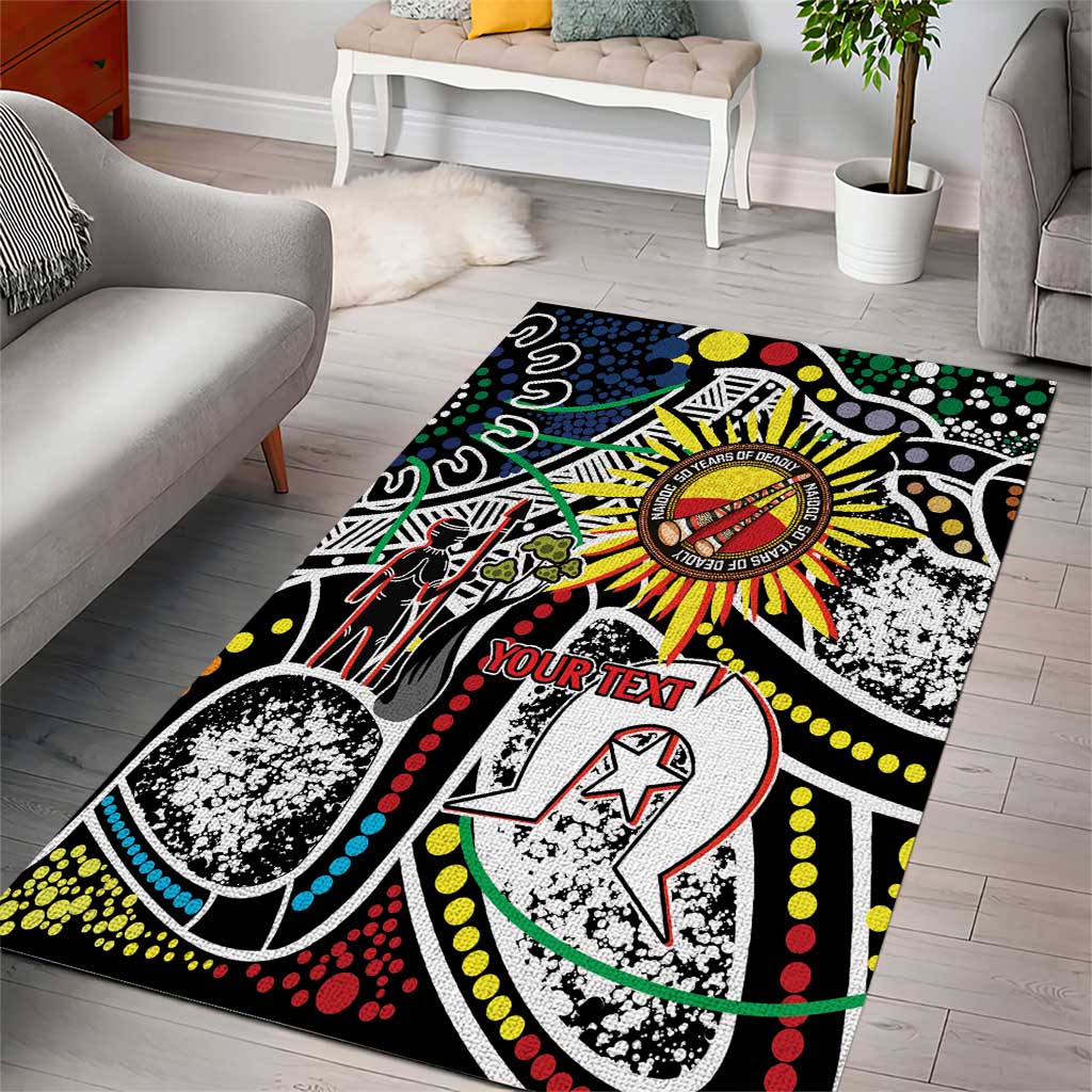 NAIDOC 50 Years of Deadly Personalised Area Rug Aboriginal Dot Art