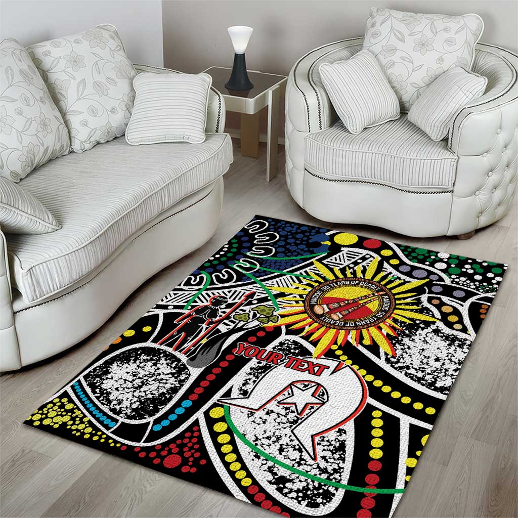 NAIDOC 50 Years of Deadly Personalised Area Rug Aboriginal Dot Art