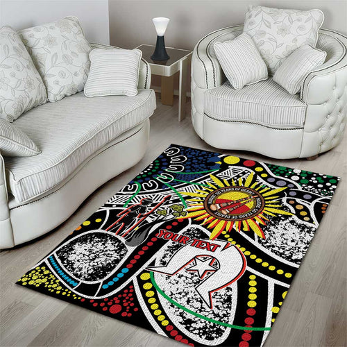 NAIDOC 50 Years of Deadly Personalised Area Rug Aboriginal Dot Art
