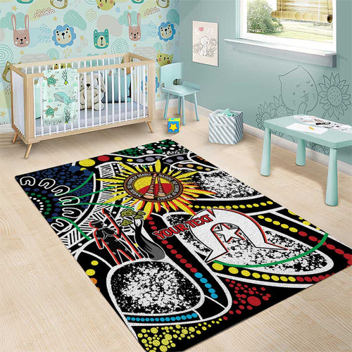 NAIDOC 50 Years of Deadly Personalised Area Rug Aboriginal Dot Art