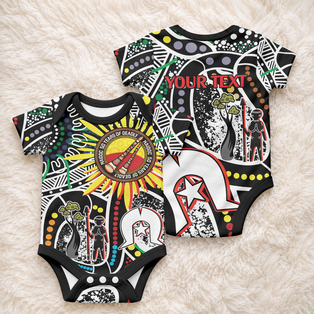 NAIDOC 50 Years of Deadly Personalised Baby Onesie Aboriginal Dot Art