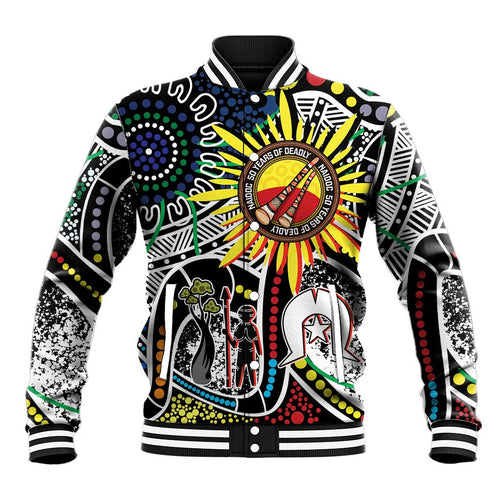 NAIDOC 50 Years of Deadly Personalised Baseball Jacket Aboriginal Dot Art