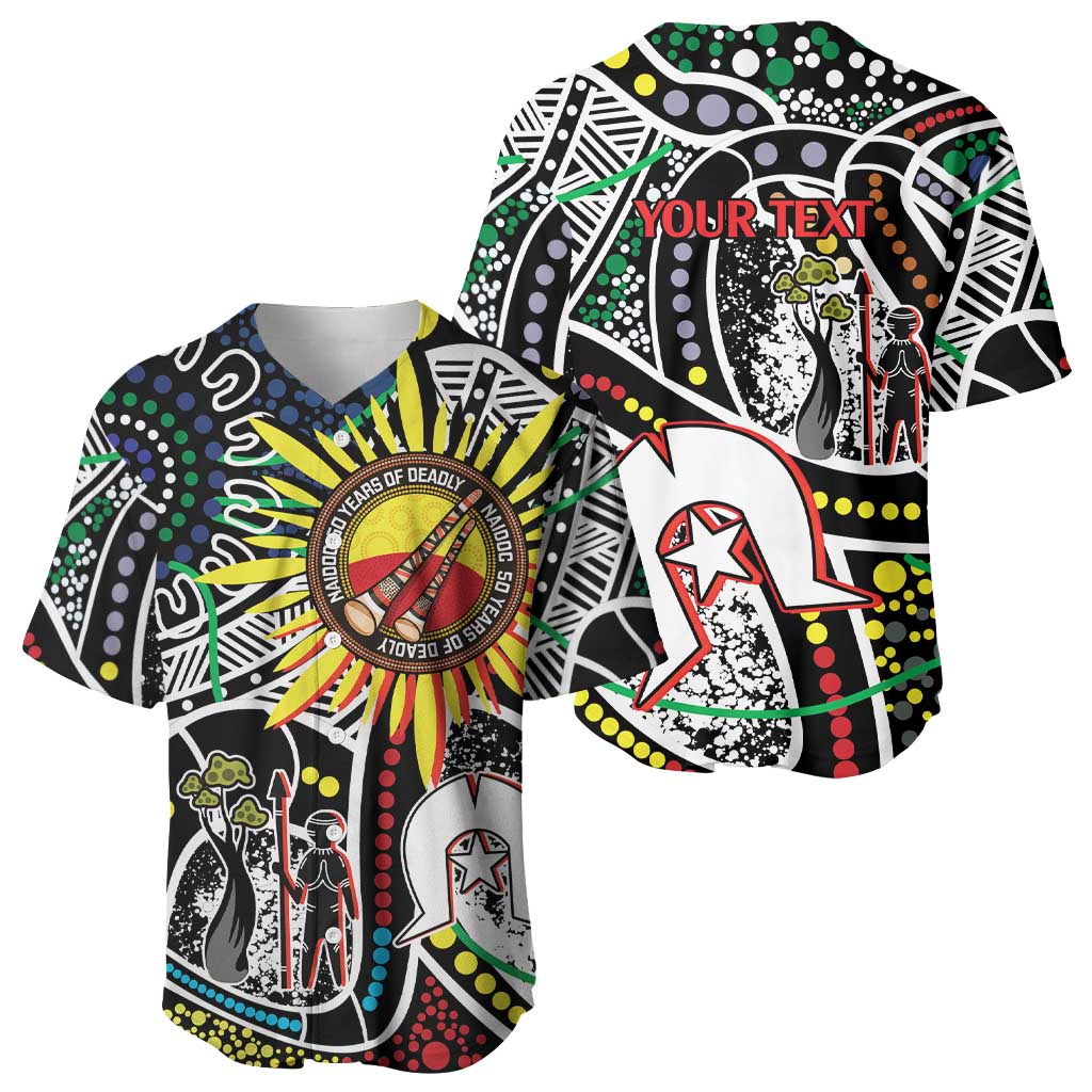 NAIDOC 50 Years of Deadly Personalised Baseball Jersey Aboriginal Dot Art