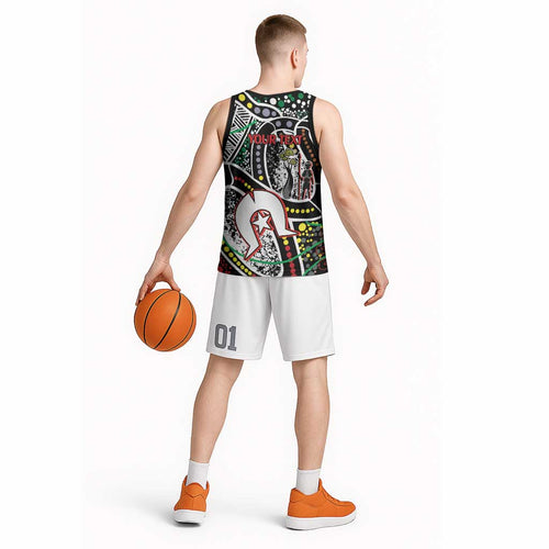 NAIDOC 50 Years of Deadly Personalised Basketball Jersey Aboriginal Dot Art