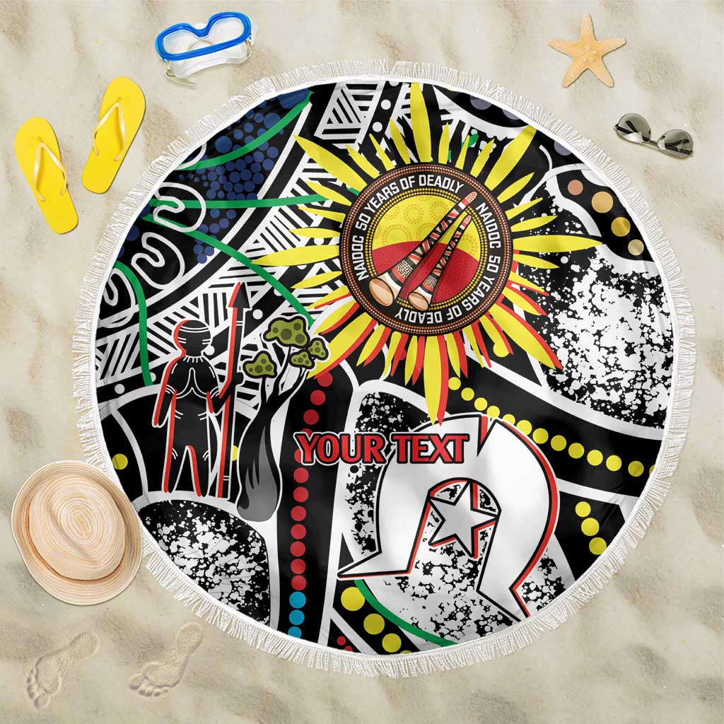 NAIDOC 50 Years of Deadly Personalised Beach Blanket Aboriginal Dot Art