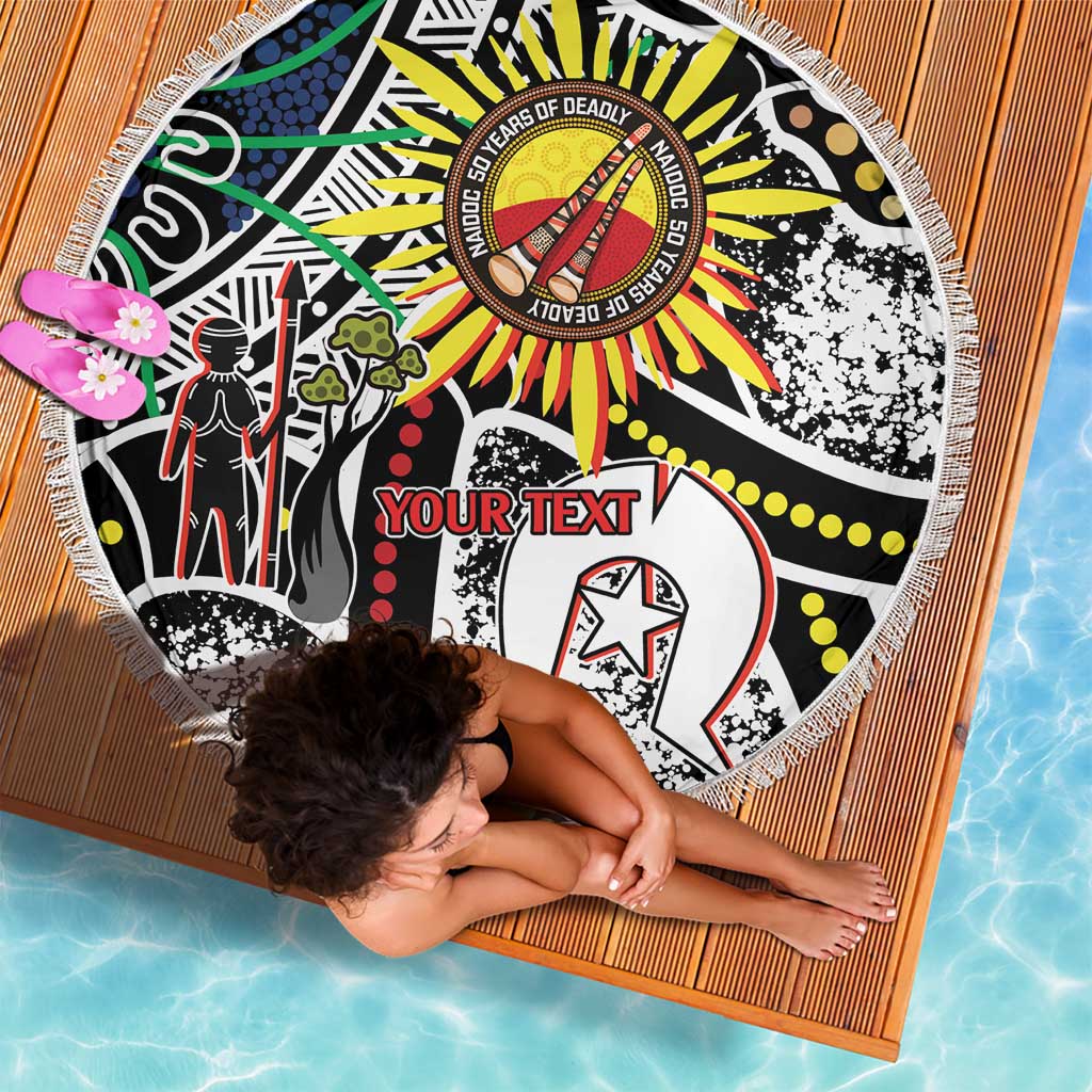 NAIDOC 50 Years of Deadly Personalised Beach Blanket Aboriginal Dot Art