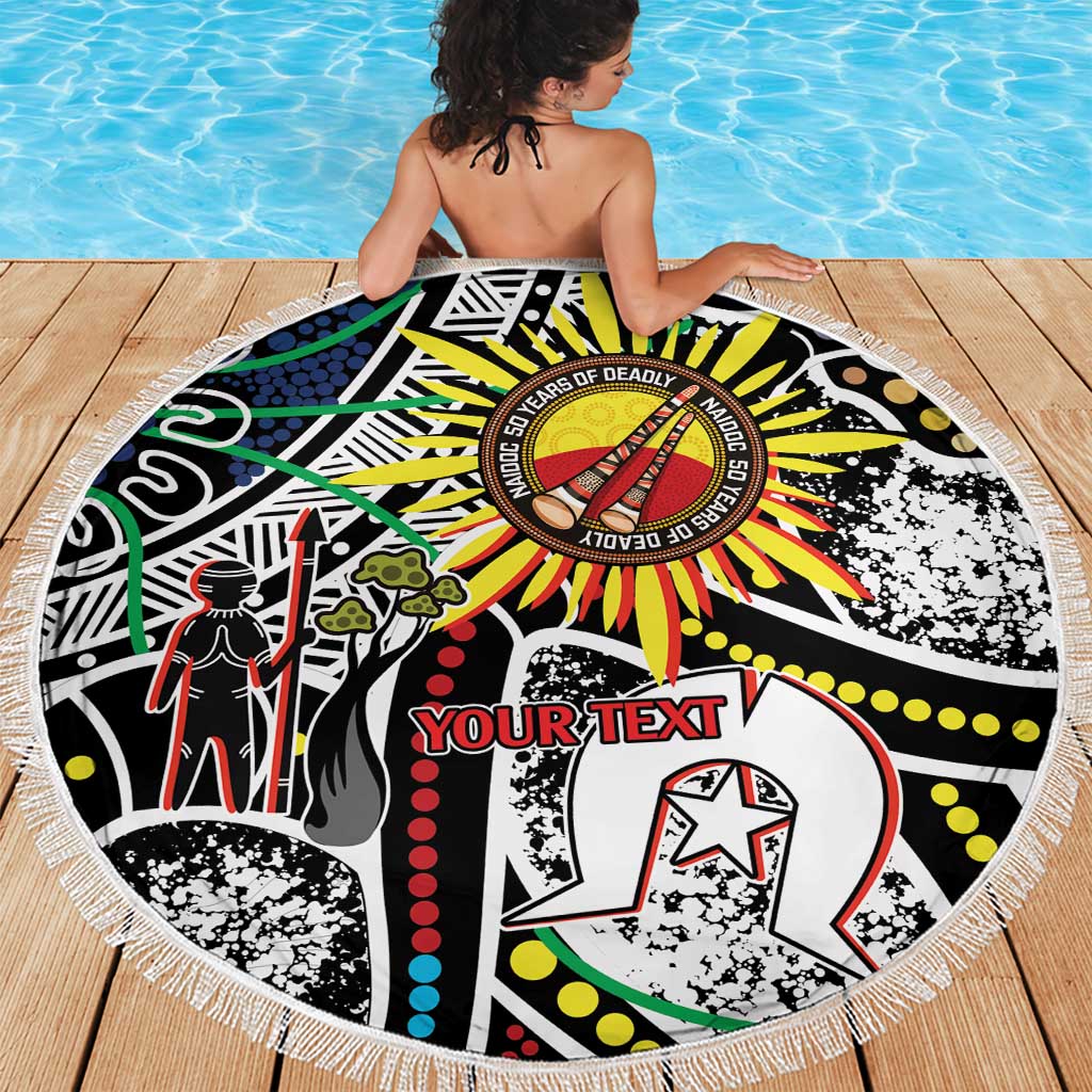 NAIDOC 50 Years of Deadly Personalised Beach Blanket Aboriginal Dot Art