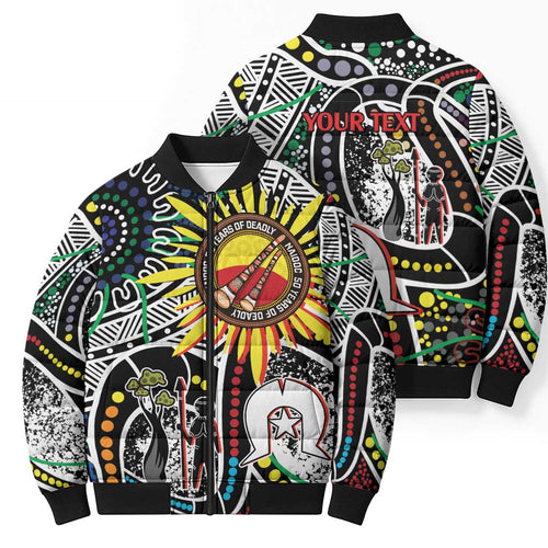 NAIDOC 50 Years of Deadly Personalised Bomber Puffer Jacket Aboriginal Dot Art