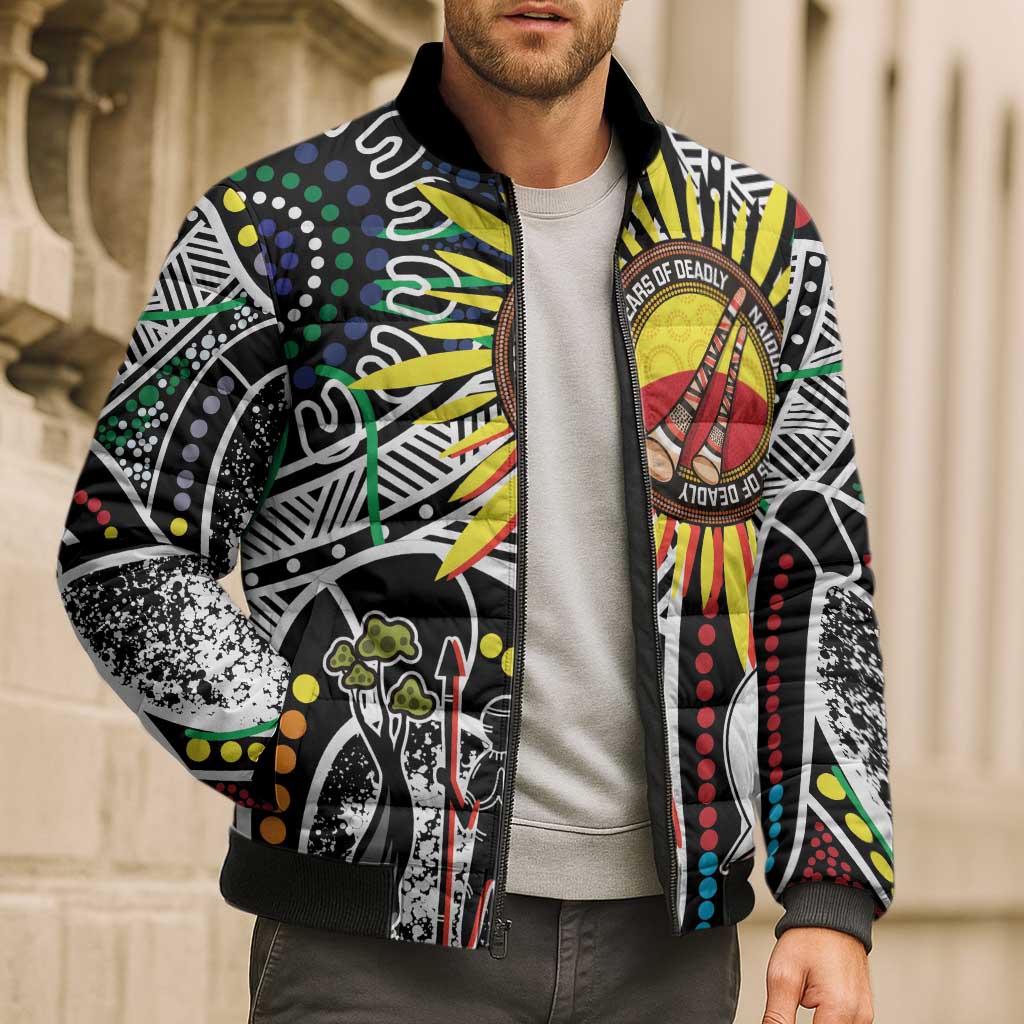NAIDOC 50 Years of Deadly Personalised Bomber Puffer Jacket Aboriginal Dot Art