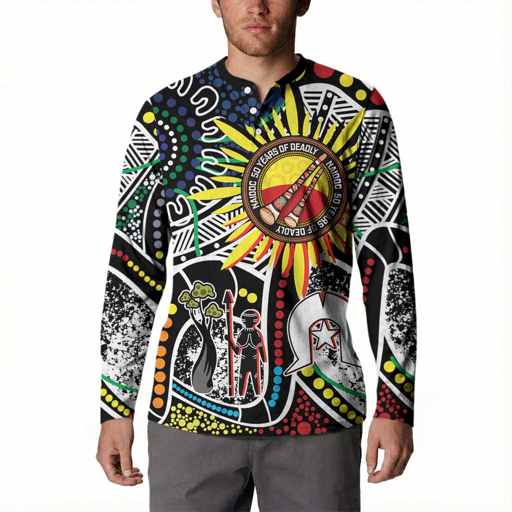 NAIDOC 50 Years of Deadly Personalised Button Sweatshirt Aboriginal Dot Art