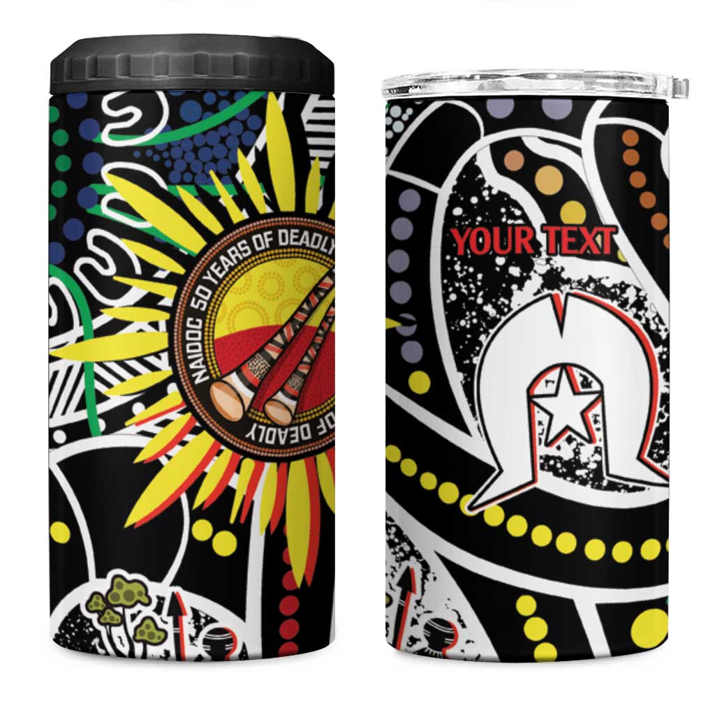 NAIDOC 50 Years of Deadly Personalised 4 in 1 Can Cooler Tumbler Aboriginal Dot Art