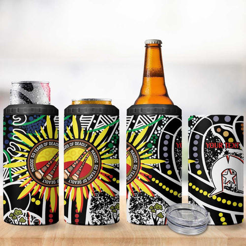 NAIDOC 50 Years of Deadly Personalised 4 in 1 Can Cooler Tumbler Aboriginal Dot Art