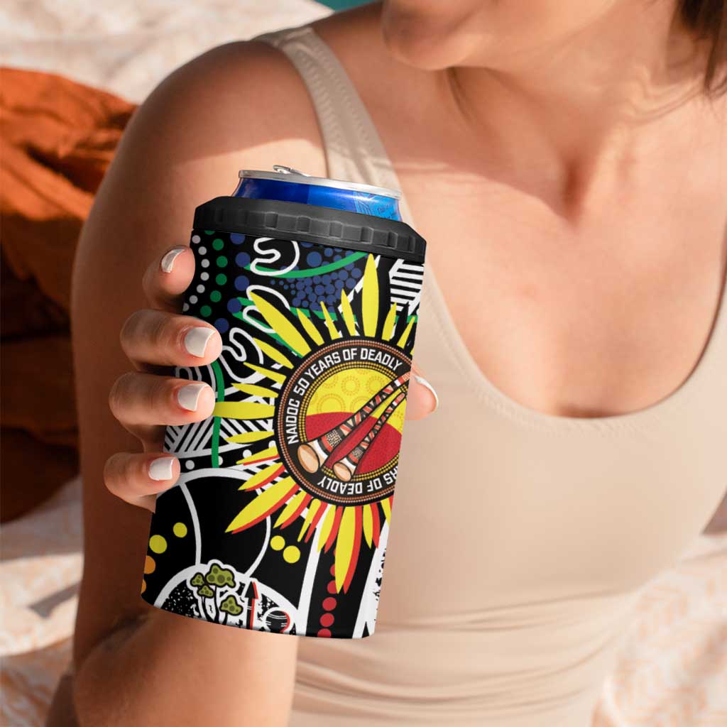 NAIDOC 50 Years of Deadly Personalised 4 in 1 Can Cooler Tumbler Aboriginal Dot Art