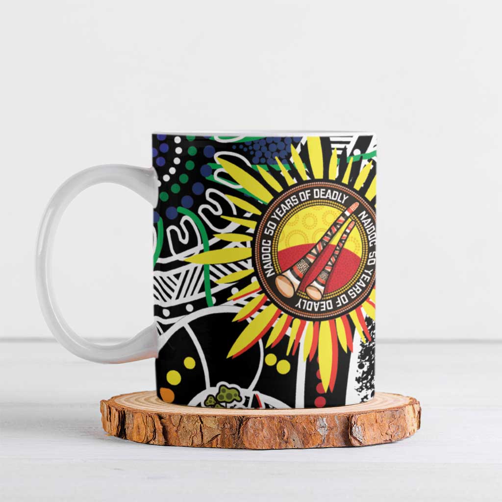 NAIDOC 50 Years of Deadly Personalised Ceramic Mug Aboriginal Dot Art
