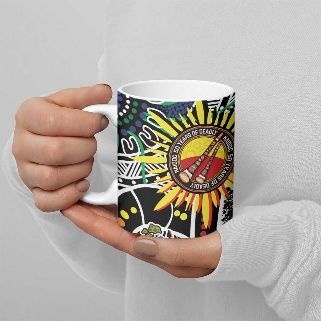 NAIDOC 50 Years of Deadly Personalised Ceramic Mug Aboriginal Dot Art