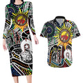 NAIDOC 50 Years of Deadly Personalised Couples Matching Long Sleeve Bodycon Dress and Hawaiian Shirt Aboriginal Dot Art