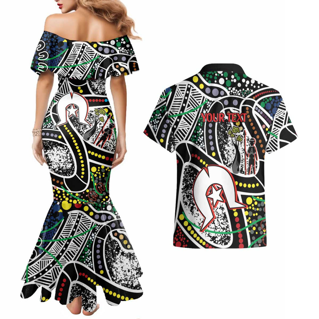 NAIDOC 50 Years of Deadly Personalised Couples Matching Mermaid Dress and Hawaiian Shirt Aboriginal Dot Art