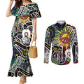 NAIDOC 50 Years of Deadly Personalised Couples Matching Mermaid Dress and Long Sleeve Button Shirt Aboriginal Dot Art