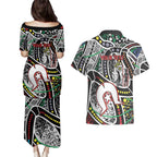NAIDOC 50 Years of Deadly Personalised Couples Matching Puletasi and Hawaiian Shirt Aboriginal Dot Art