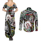 NAIDOC 50 Years of Deadly Personalised Couples Matching Summer Maxi Dress and Long Sleeve Button Shirt Aboriginal Dot Art