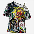 NAIDOC 50 Years of Deadly Personalised Cross Shoulder Shirt Aboriginal Dot Art