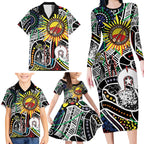 NAIDOC 50 Years of Deadly Personalised Family Matching Long Sleeve Bodycon Dress and Hawaiian Shirt Aboriginal Dot Art
