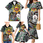 NAIDOC 50 Years of Deadly Personalised Family Matching Mermaid Dress and Hawaiian Shirt Aboriginal Dot Art