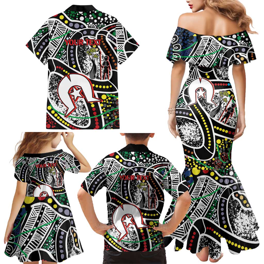 NAIDOC 50 Years of Deadly Personalised Family Matching Mermaid Dress and Hawaiian Shirt Aboriginal Dot Art