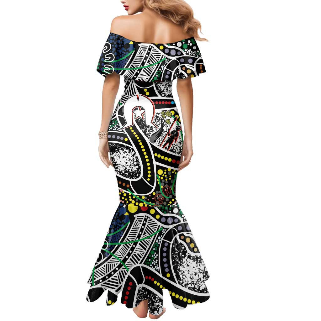 NAIDOC 50 Years of Deadly Personalised Family Matching Mermaid Dress and Hawaiian Shirt Aboriginal Dot Art