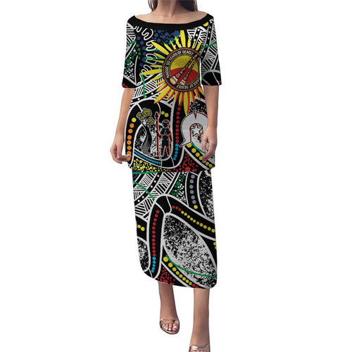 NAIDOC 50 Years of Deadly Personalised Family Matching Puletasi and Hawaiian Shirt Aboriginal Dot Art