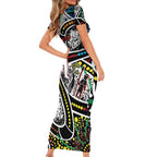 NAIDOC 50 Years of Deadly Personalised Family Matching Short Sleeve Bodycon Dress and Hawaiian Shirt Aboriginal Dot Art