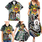 NAIDOC 50 Years of Deadly Personalised Family Matching Summer Maxi Dress and Hawaiian Shirt Aboriginal Dot Art