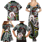 NAIDOC 50 Years of Deadly Personalised Family Matching Summer Maxi Dress and Hawaiian Shirt Aboriginal Dot Art