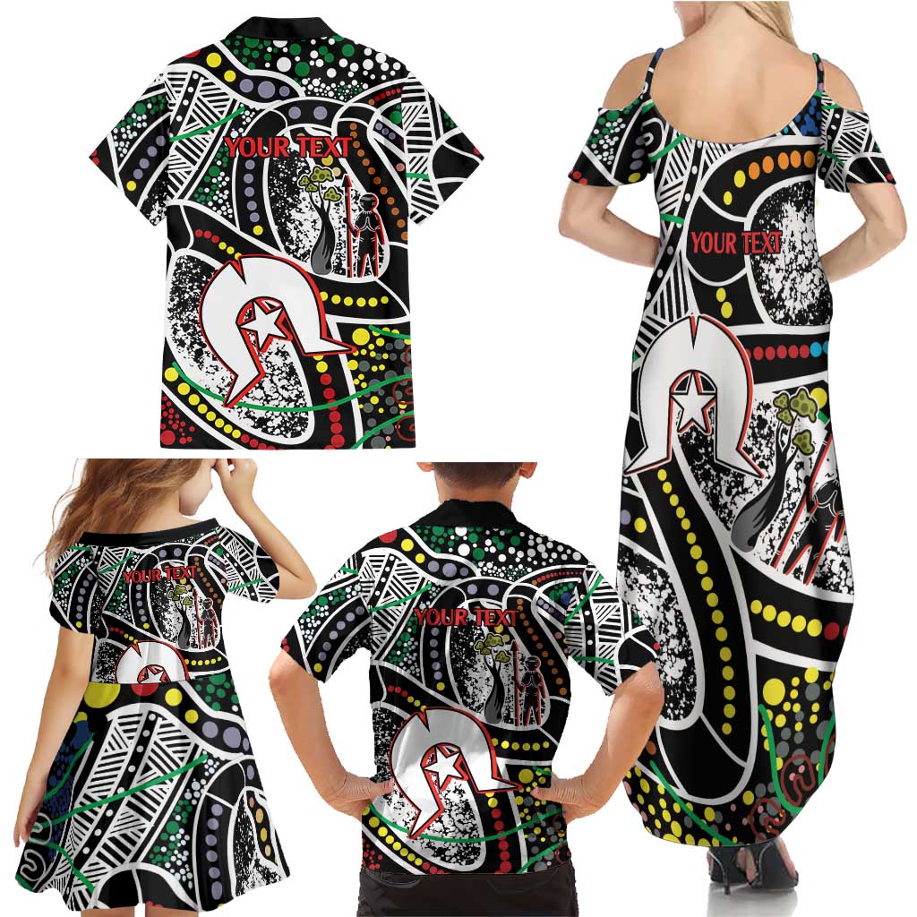 NAIDOC 50 Years of Deadly Personalised Family Matching Summer Maxi Dress and Hawaiian Shirt Aboriginal Dot Art