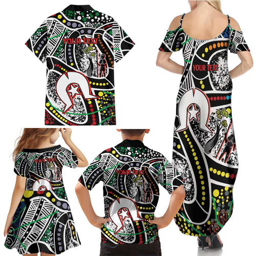 NAIDOC 50 Years of Deadly Personalised Family Matching Summer Maxi Dress and Hawaiian Shirt Aboriginal Dot Art