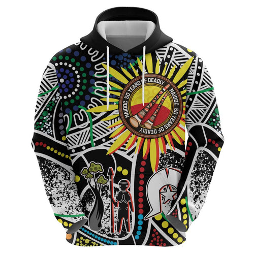NAIDOC 50 Years of Deadly Personalised Hoodie Aboriginal Dot Art