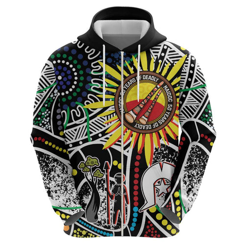 NAIDOC 50 Years of Deadly Personalised Hoodie Aboriginal Dot Art
