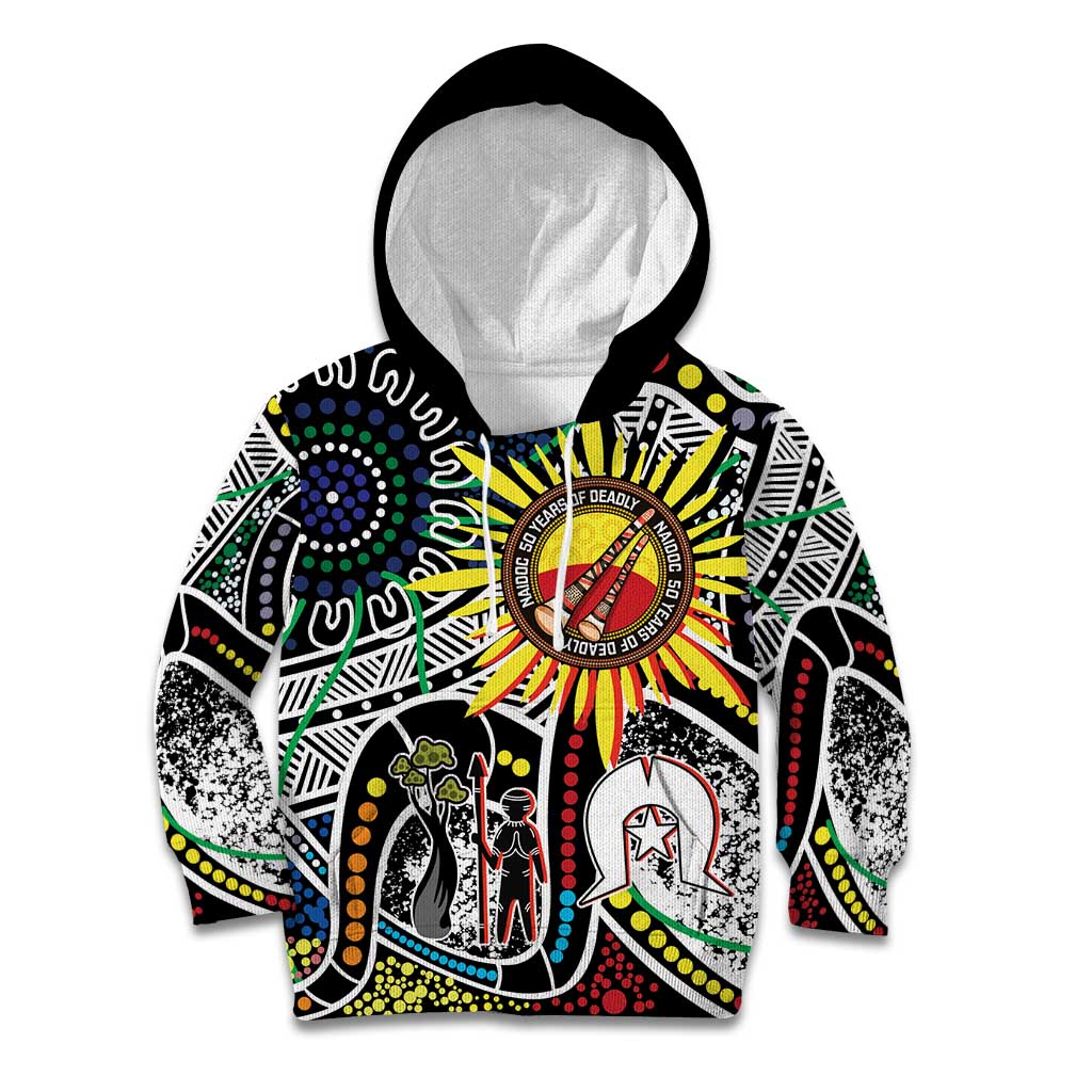 NAIDOC 50 Years of Deadly Personalised Kid Hoodie Aboriginal Dot Art
