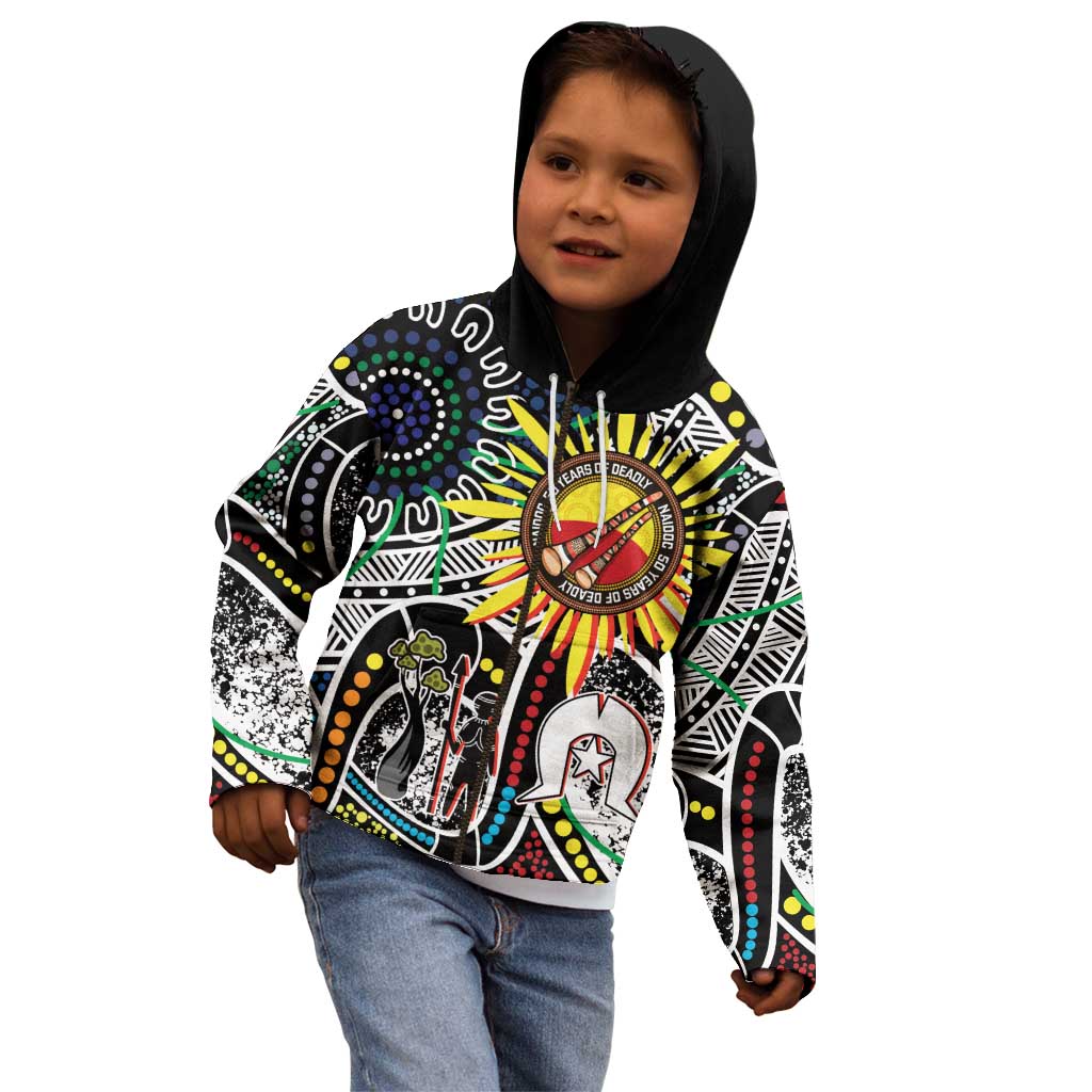 NAIDOC 50 Years of Deadly Personalised Kid Hoodie Aboriginal Dot Art
