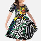 NAIDOC 50 Years of Deadly Personalised Kid Short Sleeve Dress Aboriginal Dot Art