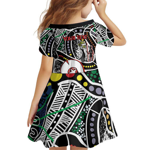 NAIDOC 50 Years of Deadly Personalised Kid Short Sleeve Dress Aboriginal Dot Art