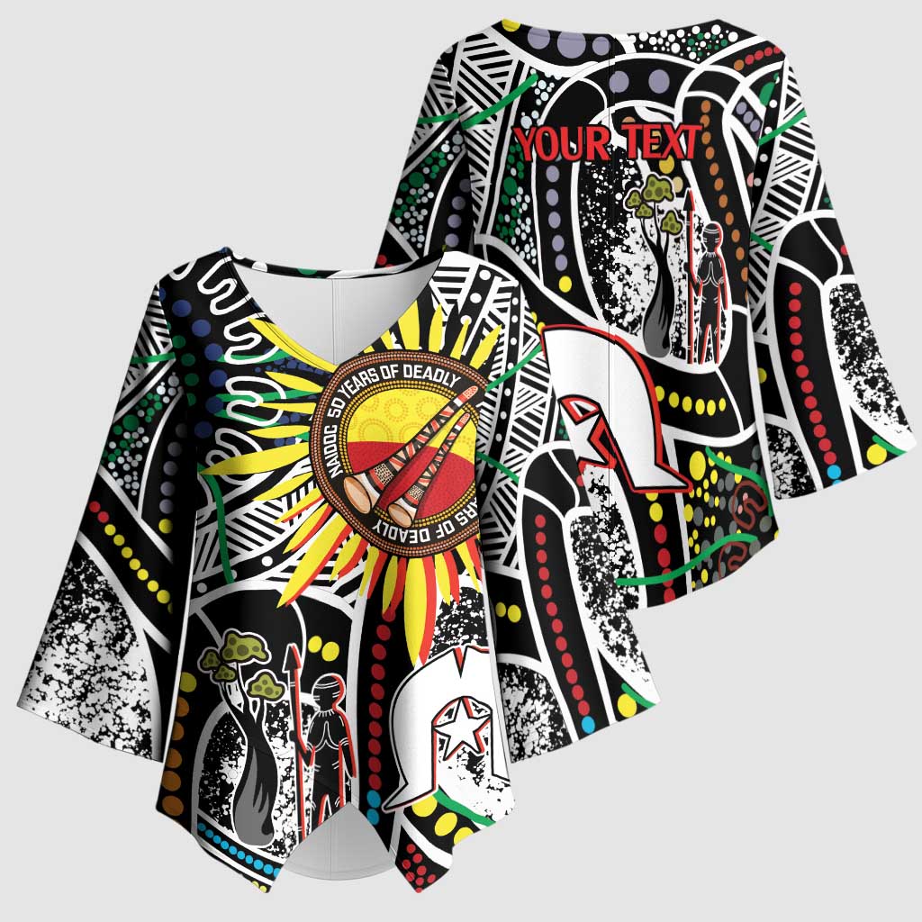 NAIDOC 50 Years of Deadly Personalised Kimono Sleeve Blouse Aboriginal Dot Art