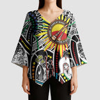 NAIDOC 50 Years of Deadly Personalised Kimono Sleeve Blouse Aboriginal Dot Art