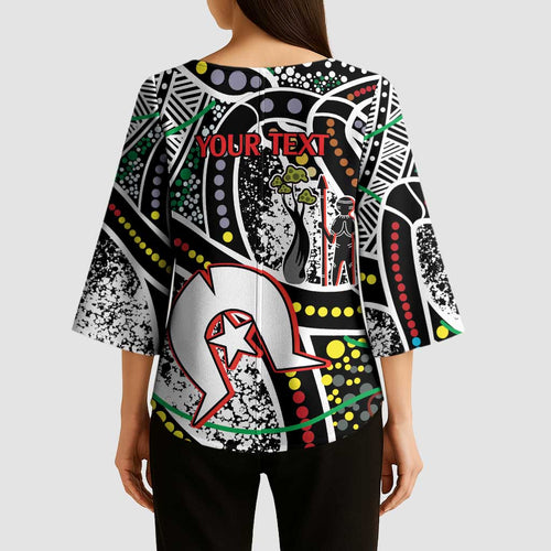 NAIDOC 50 Years of Deadly Personalised Kimono Sleeve Blouse Aboriginal Dot Art