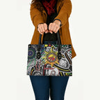 NAIDOC 50 Years of Deadly Personalised Leather Bag Aboriginal Dot Art